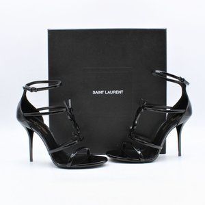 Used In Box Women's Saint Laurent Cassandra Sandals in Patent Leather Size 38